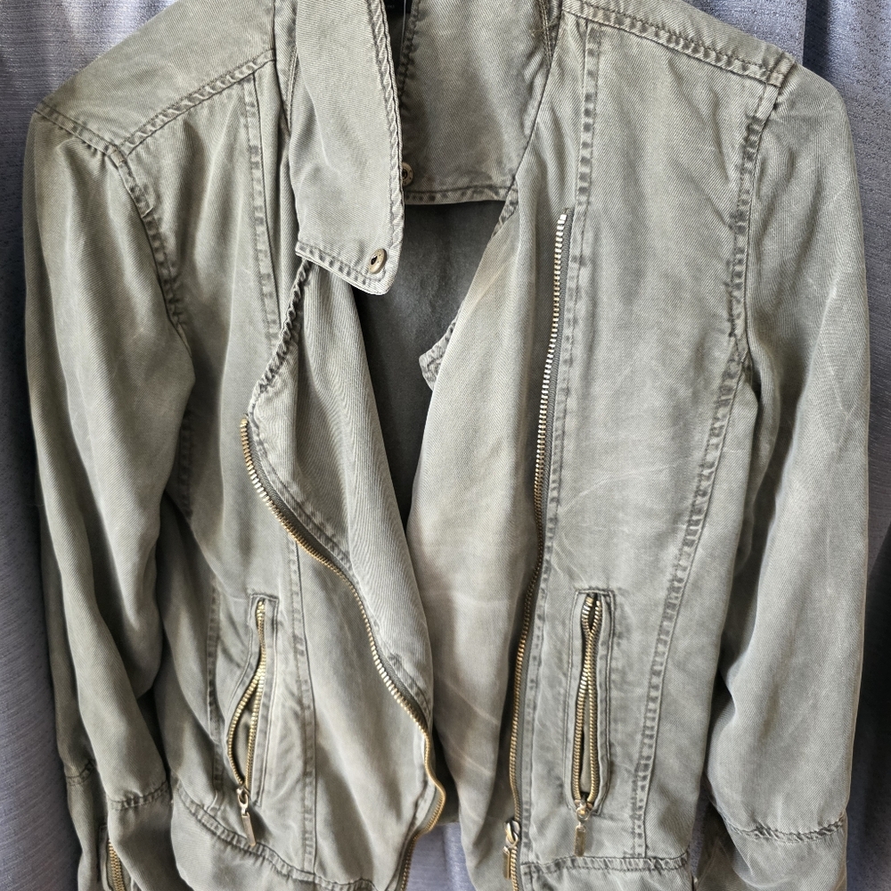 Olive Green Zip-Up Jacket
